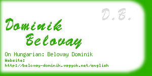 dominik belovay business card